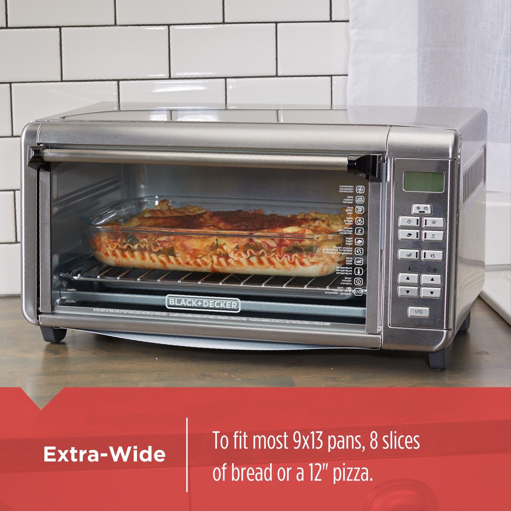 Applica Black-Decker Stainless Steel 8-Slice Extra Wide Toaster Oven Silver 