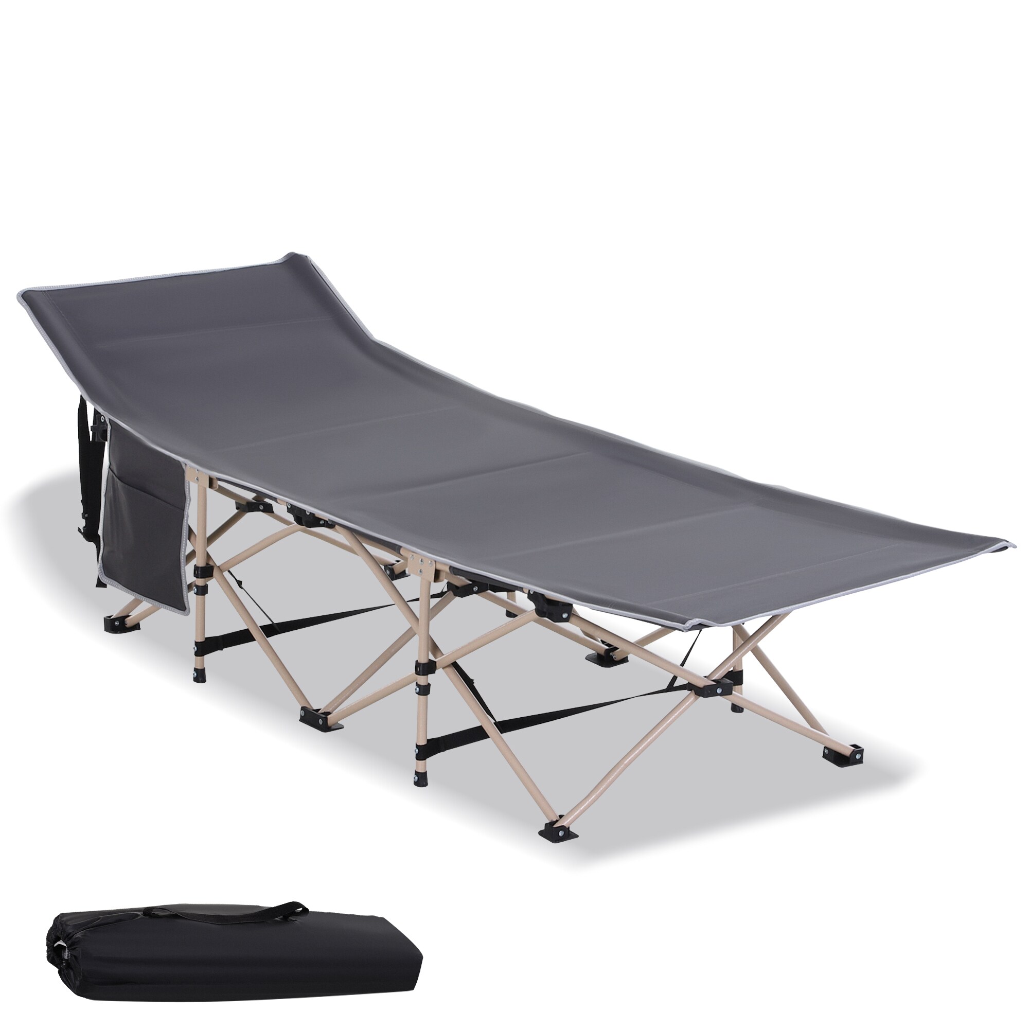 Oeyal Camping Cot Folding Camping Bed for Adults Travel Military Portable Cots Bed with Carry Bag for Indoor & Outdoor Use Heavy Duty Collapsible Sleeping Bed 