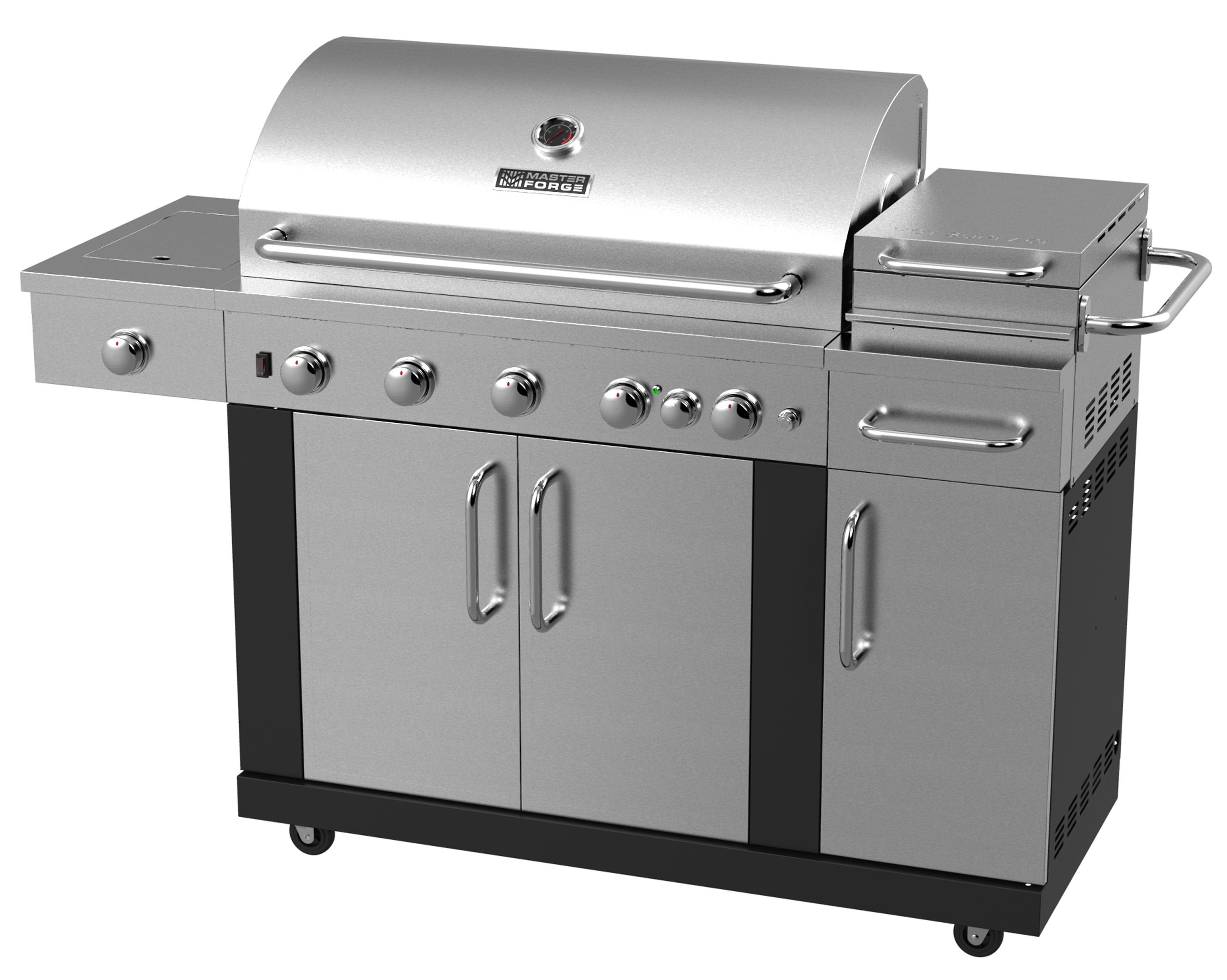 Master Forge New Outdoor Kitchen 5 Burner Liquid Propane And Natural Gas Grill With 1 Side In The Grills Department At Lowes Com