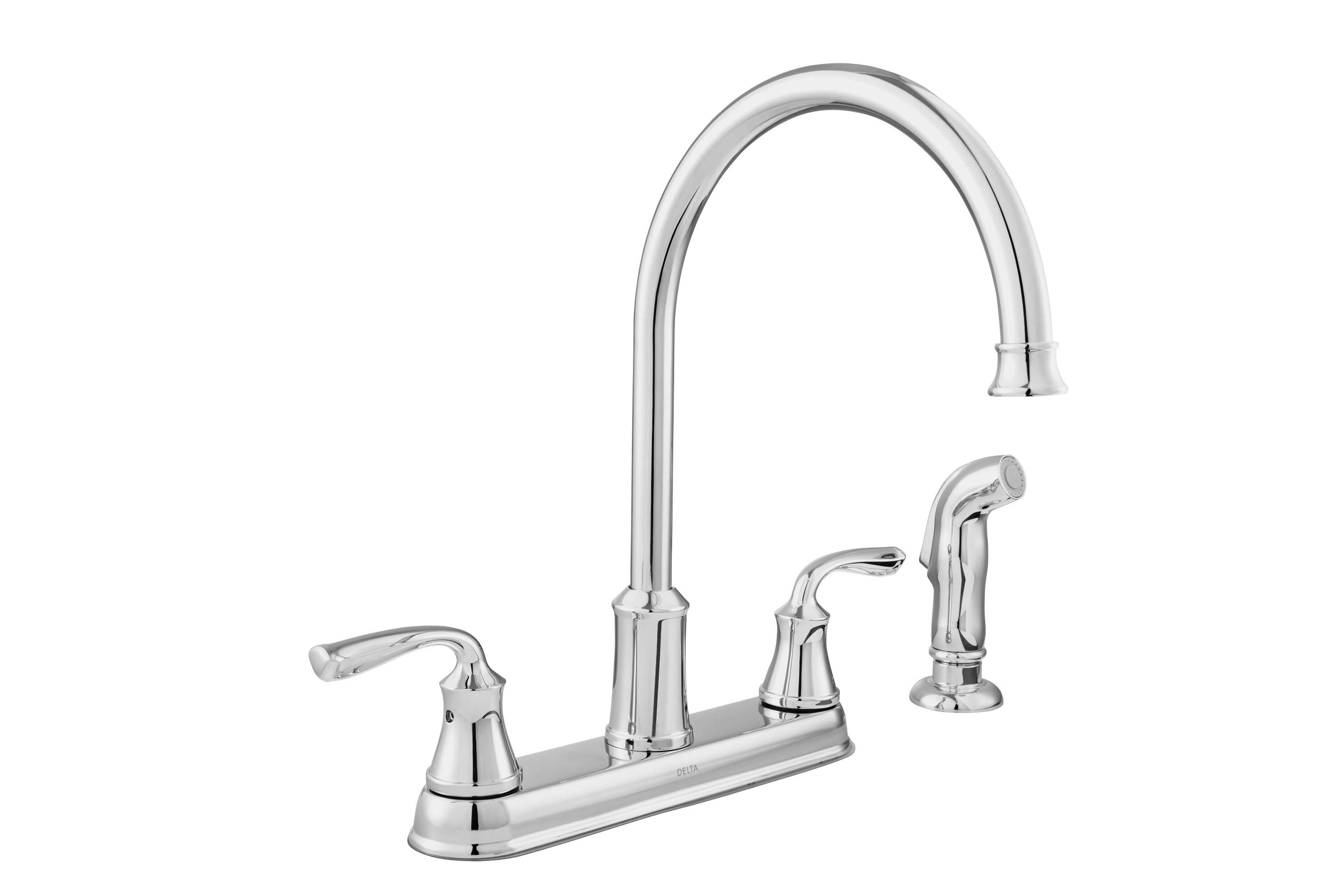 Delta Lorain Chrome 2handle Deckmount Higharc Handle Kitchen Faucet