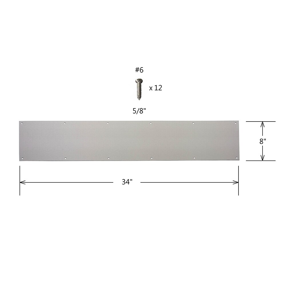 Satin Nickel 8 inches by 34 inches Magnetic Kick Plate 