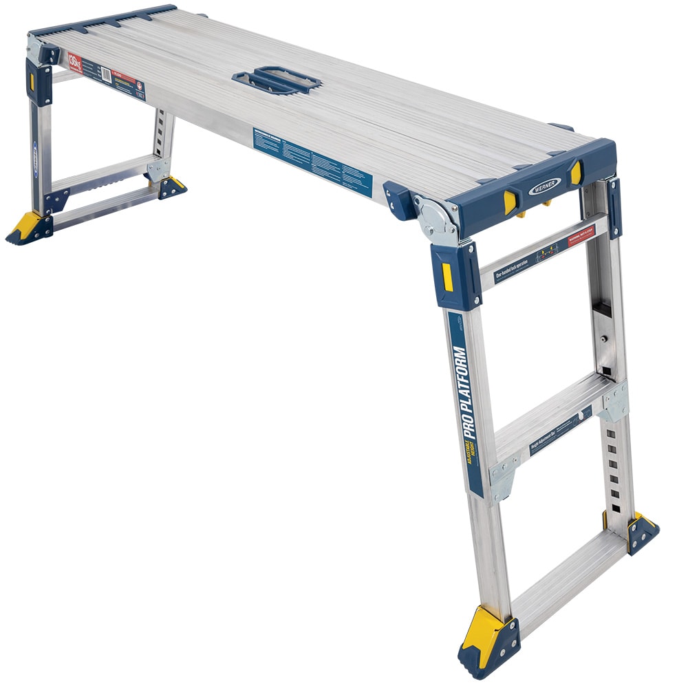 Adjustable Portable Work Platform Foldable Aluminum Step 300 LB Compact Storage for sale online 