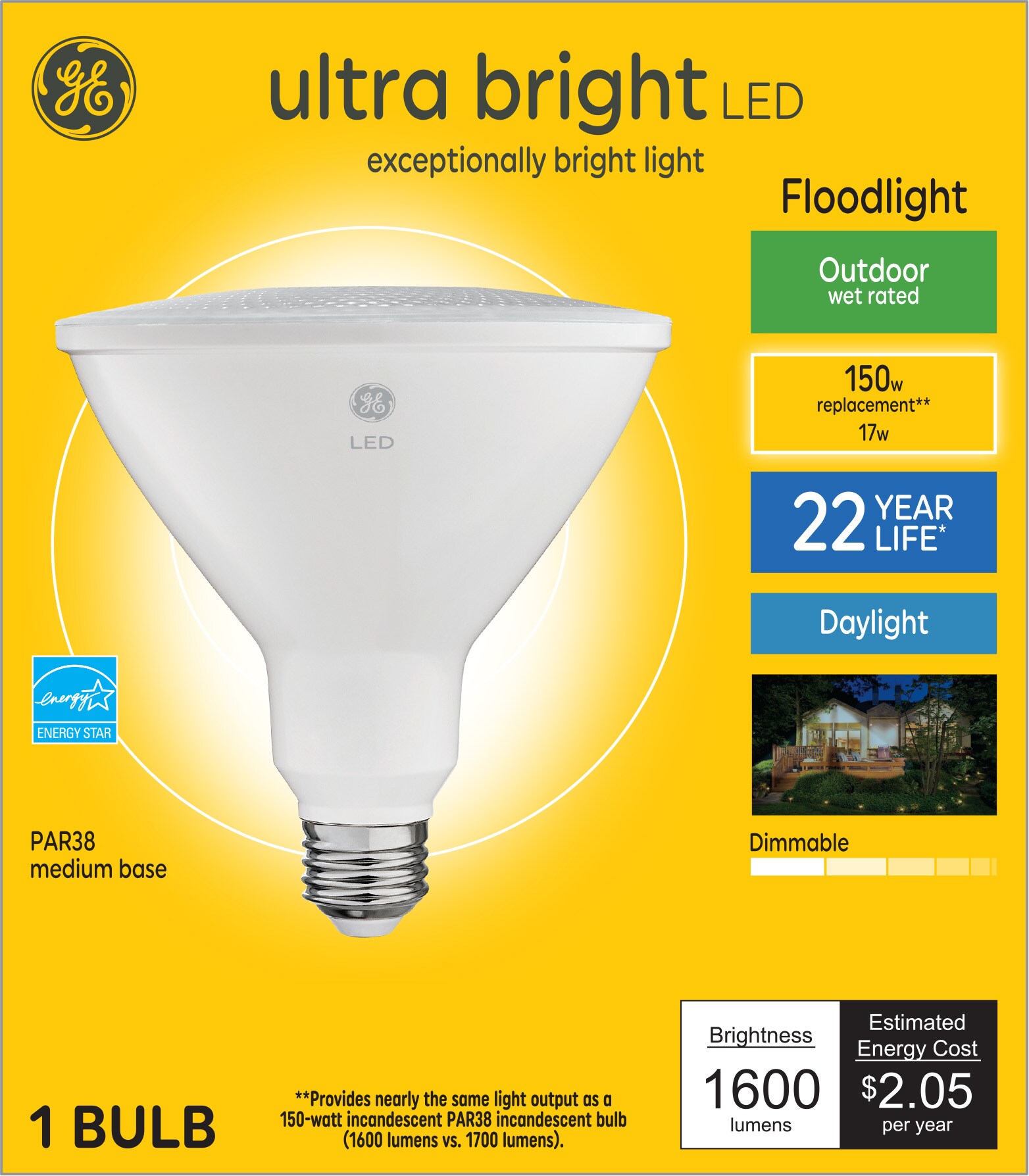 GE Ultra Bright LED 150-Watt EQ LED Par38 Daylight Medium (e-26) Dimmable Light Bulb in the & Flood LED Light Bulbs at Lowes.com