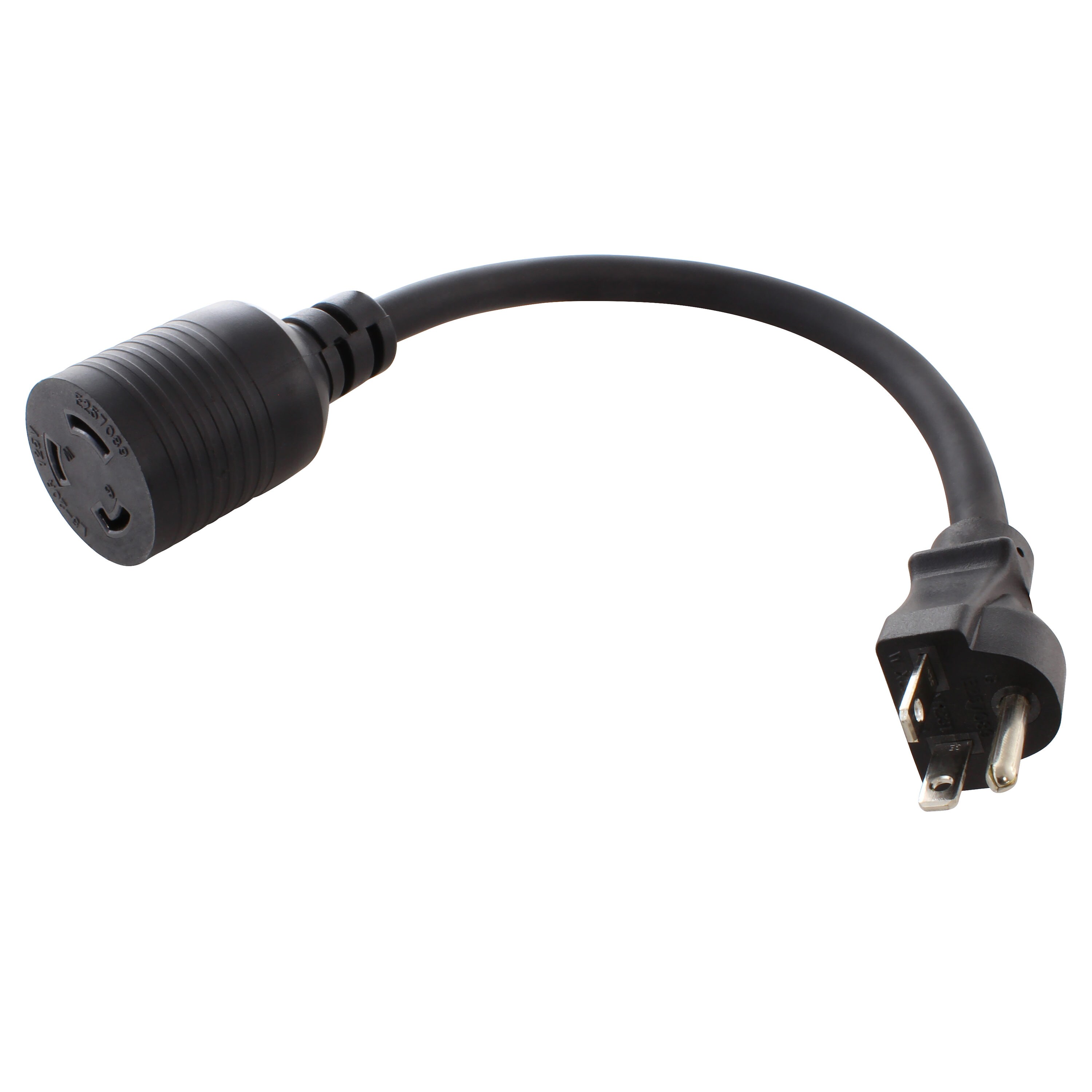 15 Amp NEMA 5-15 Plug to 20 Amp NEMA L5-20 Female Adapter Cord by AC WORKS® 