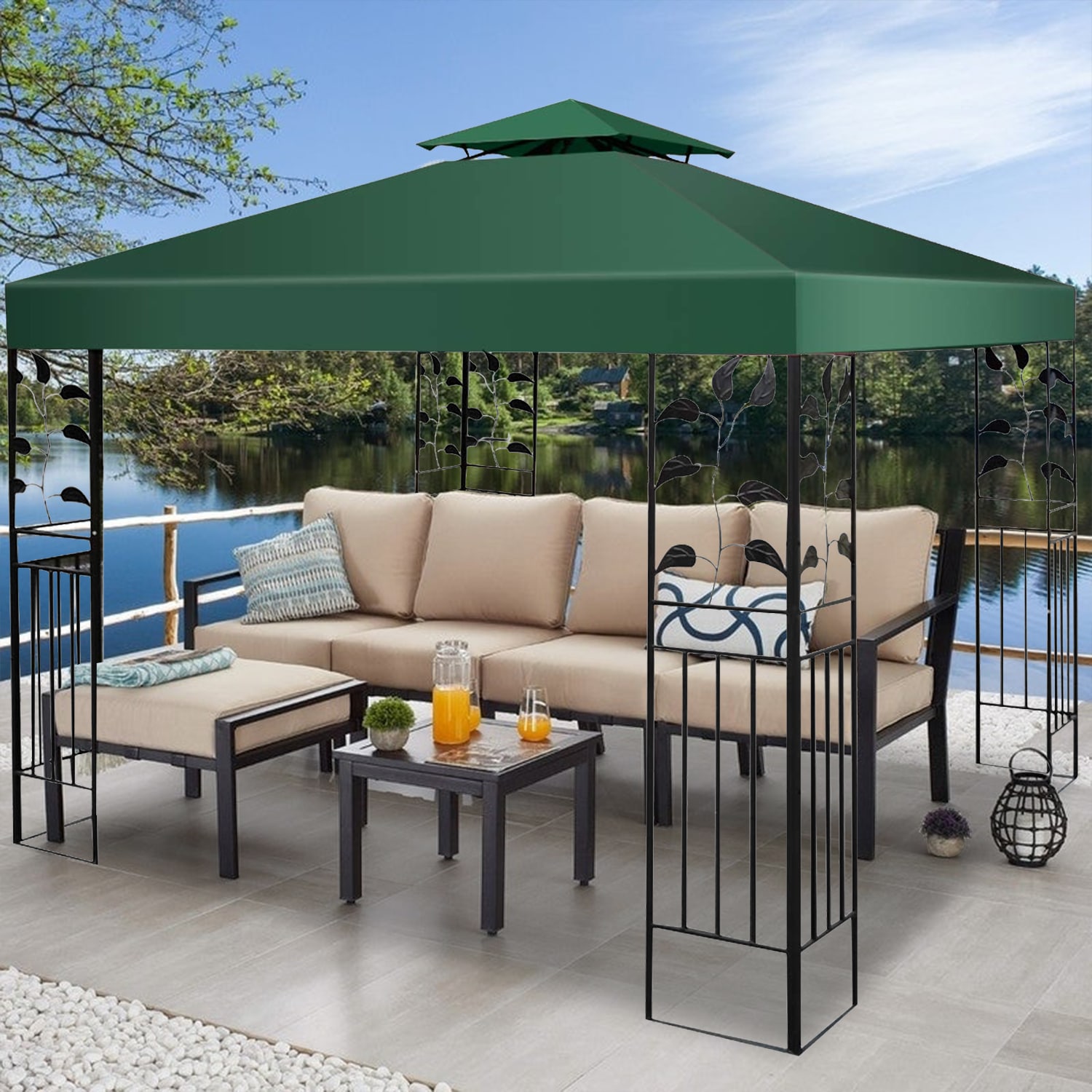 Gazebo Top Roof Sun Umbrella Surface Canopy Cover Replacement Garden Parasol 