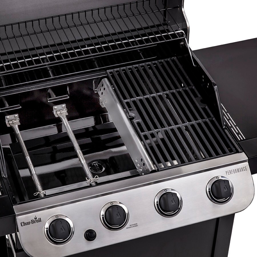 Char Broil Performance Black And Stainless Steel 4 Burner Liquid Propane Gas Grill With 1 Side 0269