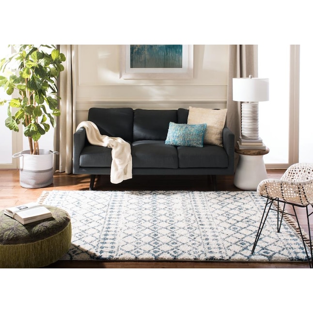 Grey Cream SAFAVIEH Berber Fringe Shag Collection BFG605N Moroccan Non-Shedding Living Room Bedroom Dining Room Entryway Plush 1.2-inch Thick Area Rug 9' x 12' 