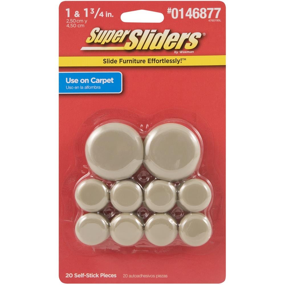 Everbilt Beige Adhesive Round Plastic Sliders for Table and Chairs 20-Pack 