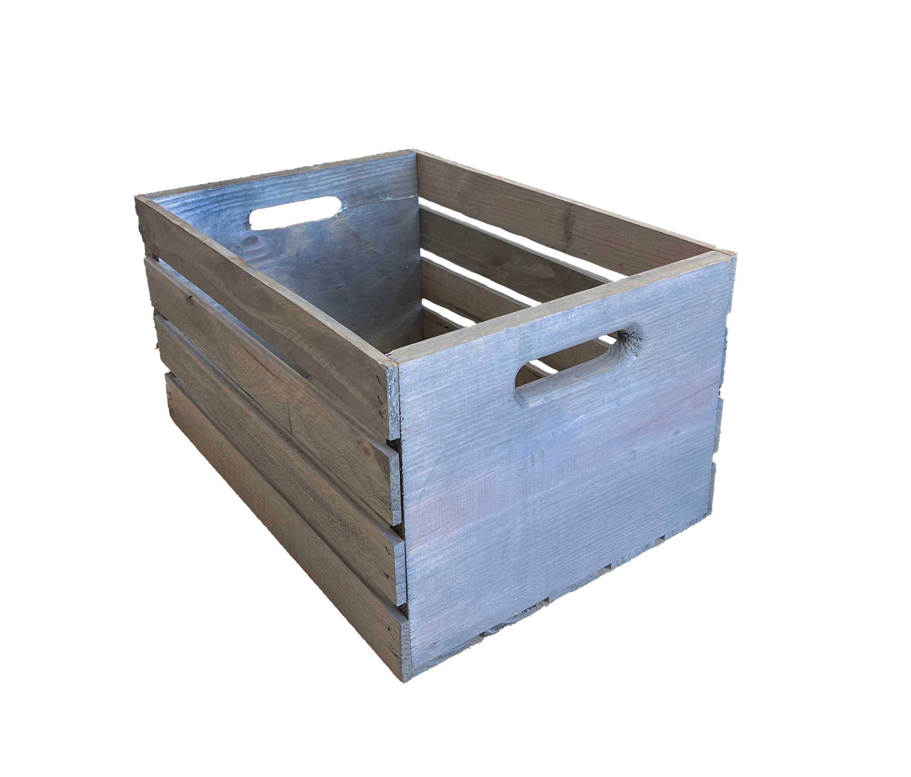 Set Of 2 Wooden Crates With Rope Handles Planter Plastic Lined Indoor Outdoor 