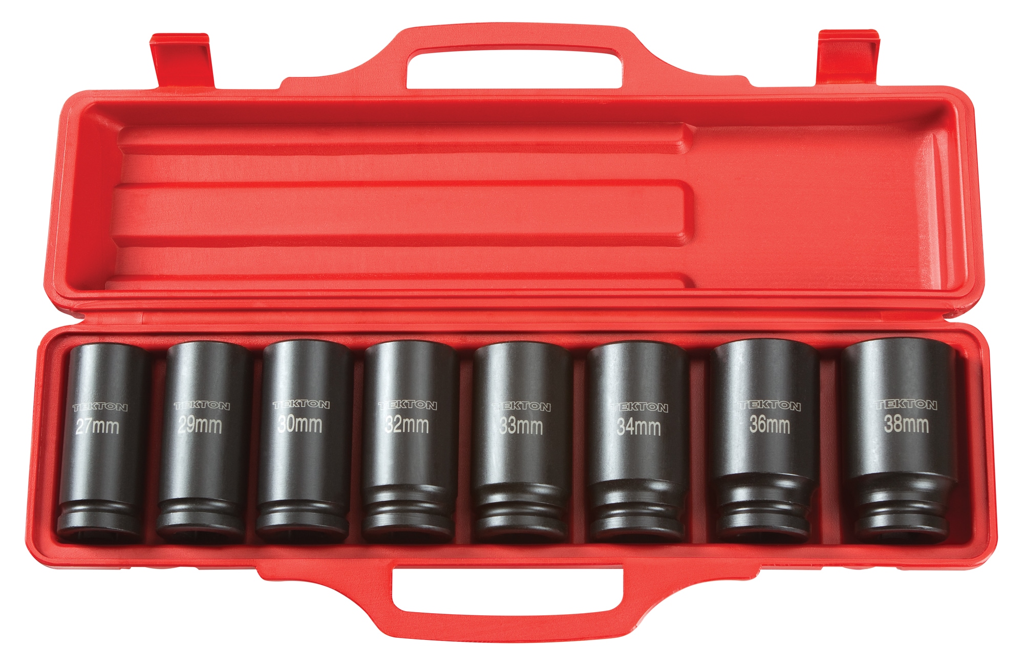 3/8" 12PC Deep Socket Set With 12 Point Socket 9-21mm And Metal Carry Case 