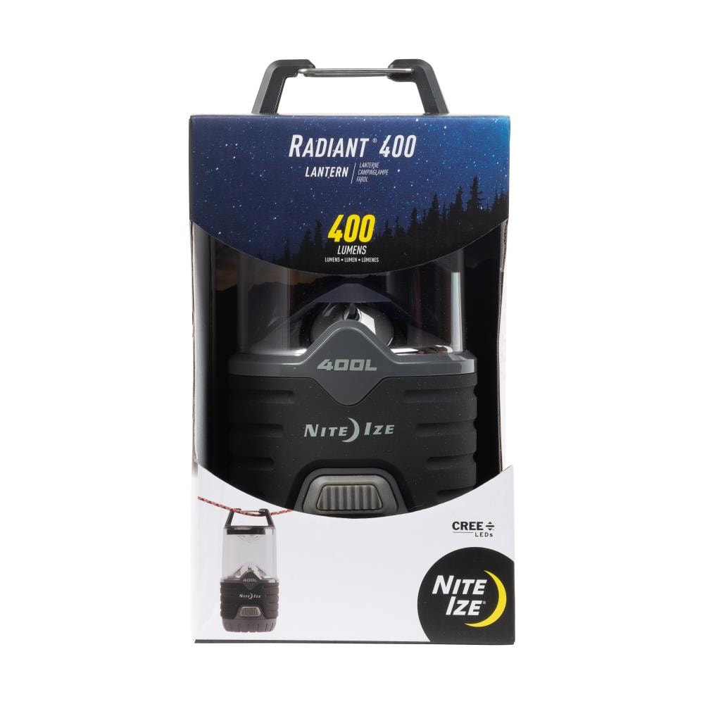 Nite Ize Radiant Lantern 400 Lumens Black w/ Carabiner Clip Handle Camping Light 