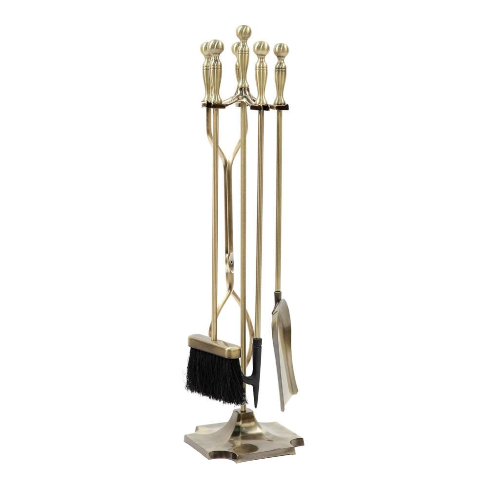 Minuteman International Minuteman International Set Of 4 Concord Fireplace Tool Set 30 5 In Tall Antique Brass In The Fireplace Tools Department At Lowes Com
