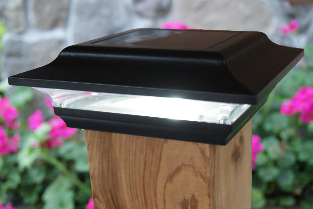 Classy Caps 5in x 5in Imperial Black Powder Coated Aluminum Solar LED