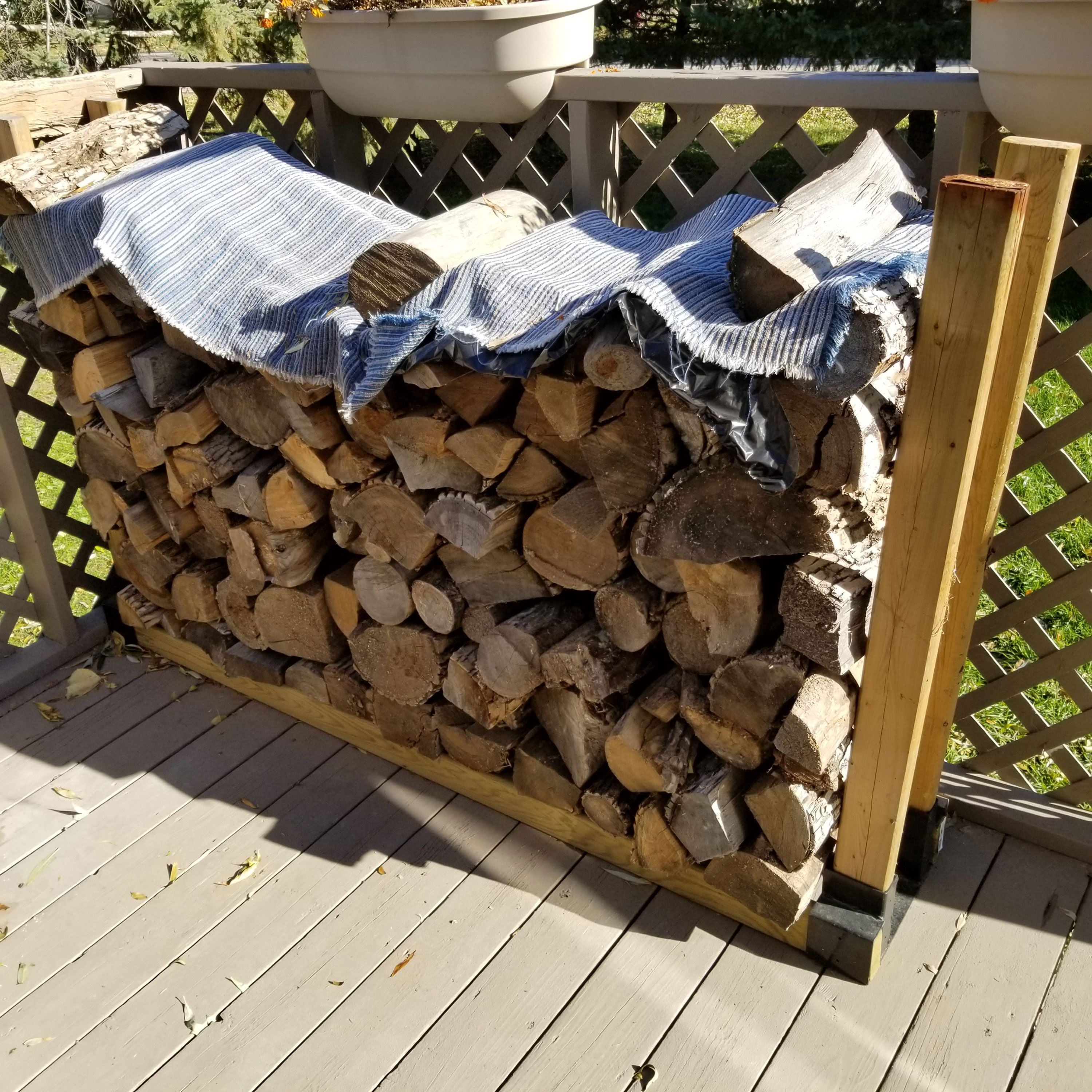 Firewood Log Rack Bracket Kit Heavy Steel Adjustable Outdoor Firewood Holder 