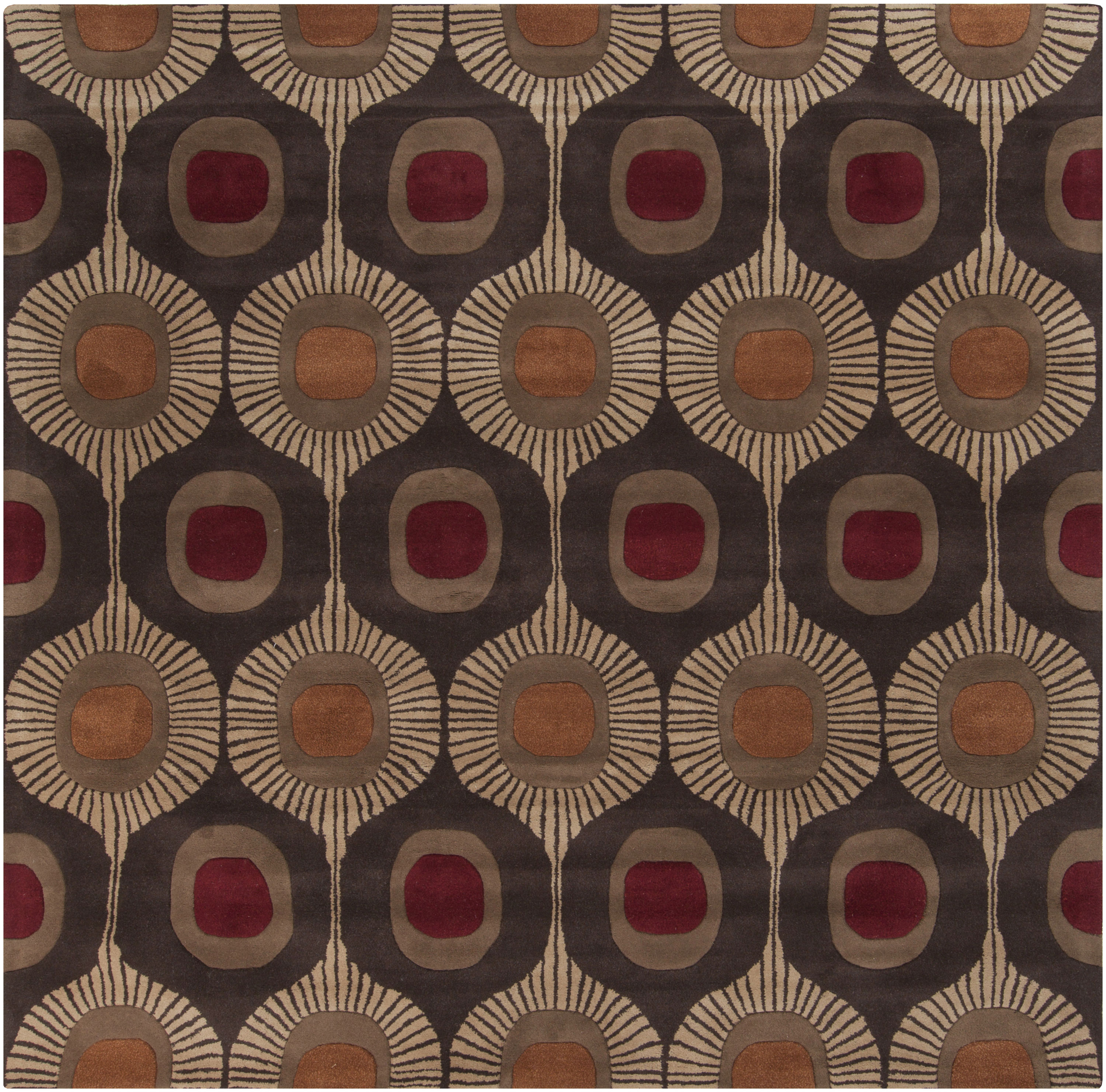Surya Forum 6 x 6 Wool Red Square Trellis Modern Area Rug in the Rugs department at Lowes.com