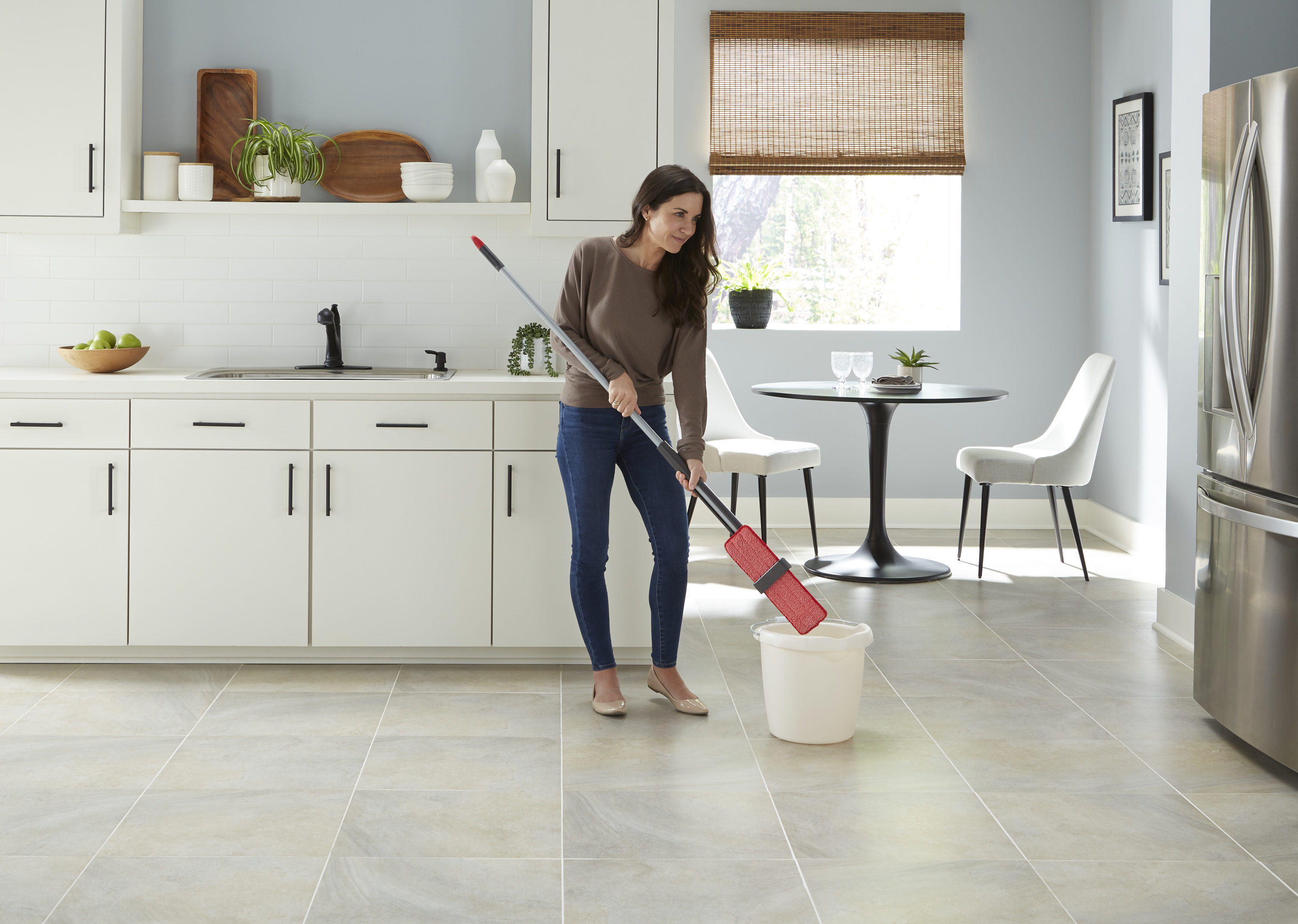 Kitchen Home Hardwood Floor Flat Mop with 17” Washable Reusable... 