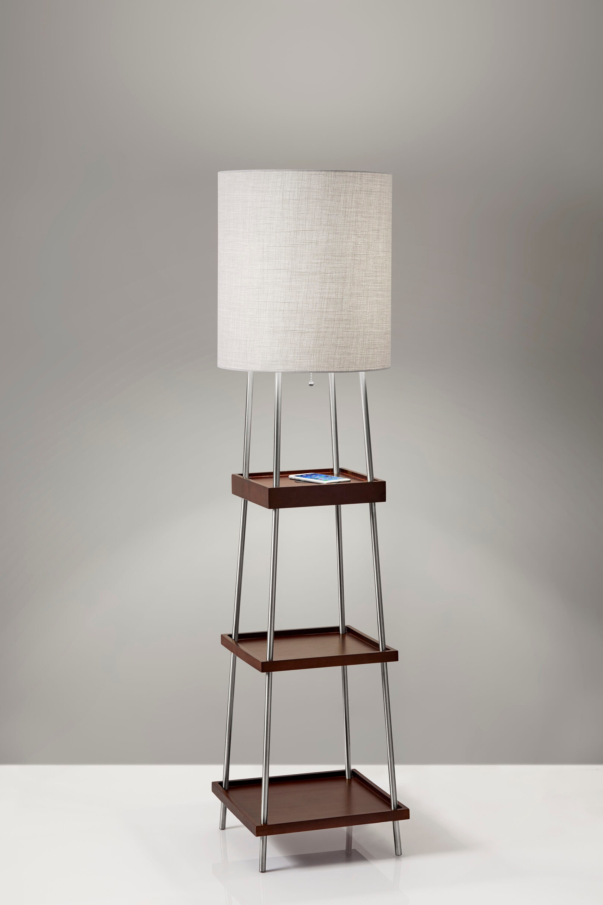 adesso parker shelf floor lamp