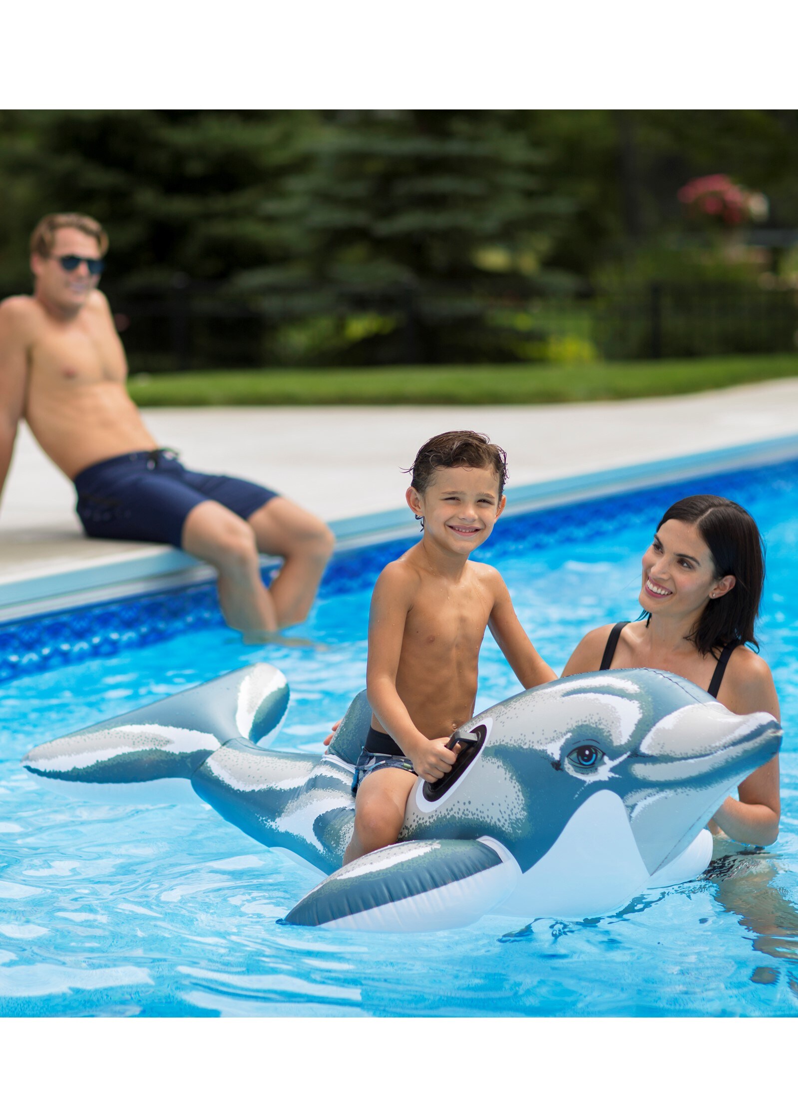 Arm Floaties Swimming Pool Float Device for Children Kids Orange Dolphin Print 