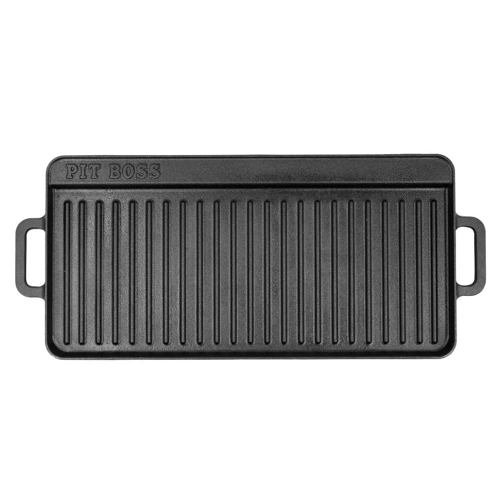 Preseasoned Cast Iron Non Stick Reversible Griddle Pan BBQ Grill Plates Cook Hob 