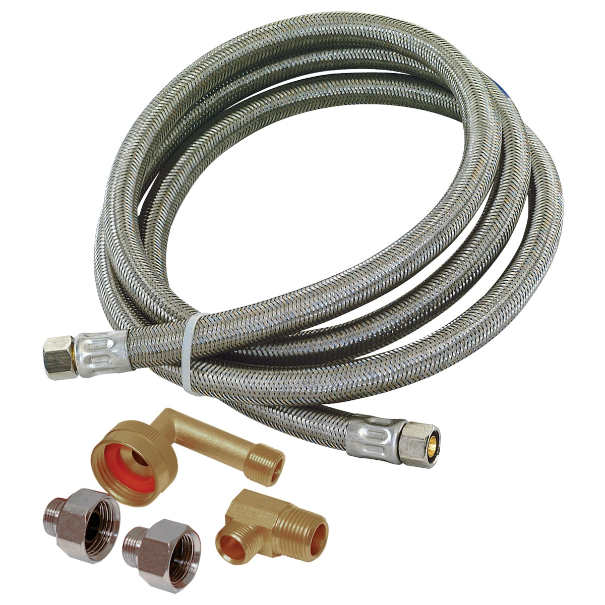 New Eastman 8-ft 1500-PSI Stainless Steel Dishwasher Connector Water Supply Kit 