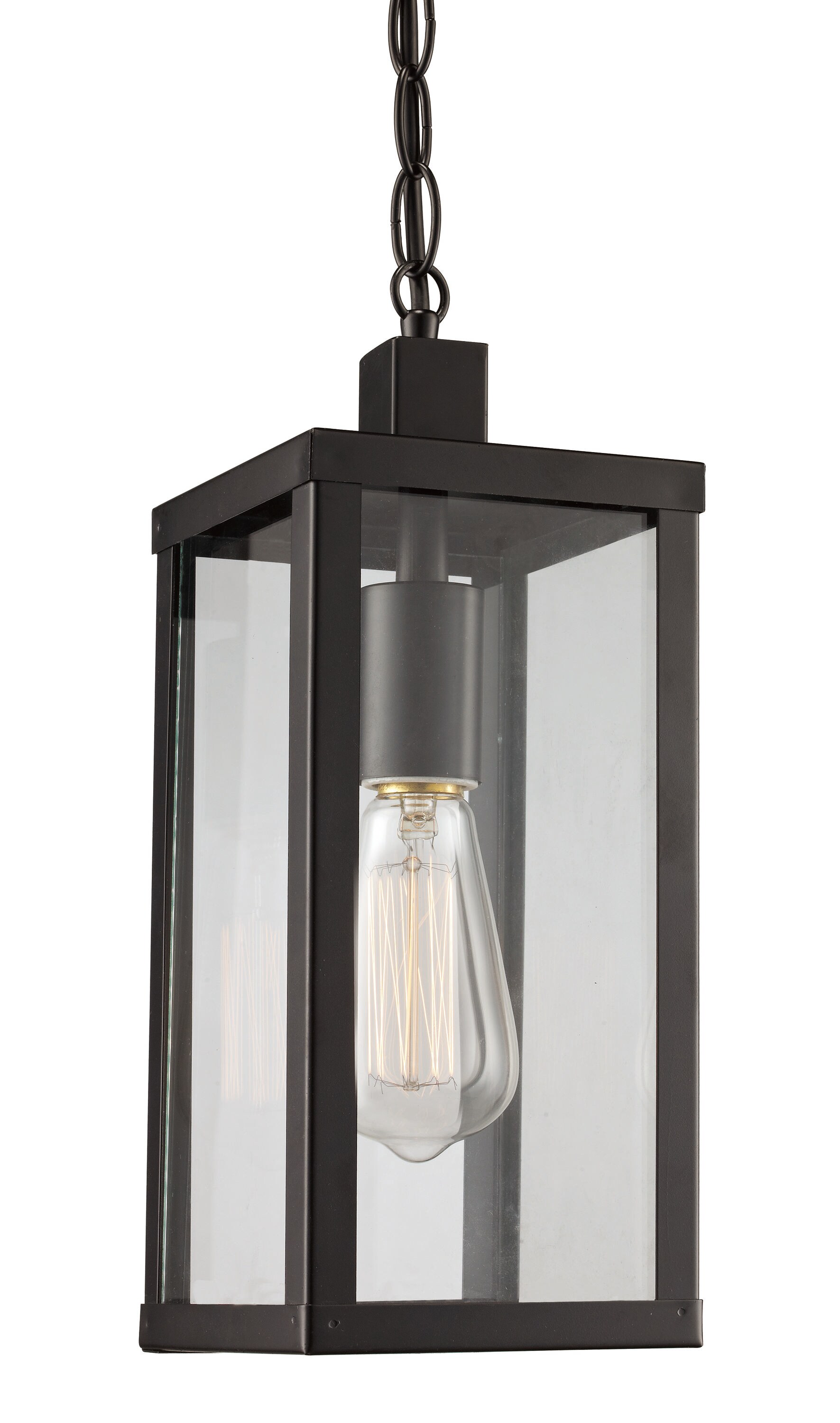 19.5, Trans Globe Lighting 40757 BK Oxford Outdoor Black Industrial Hanging Lantern 