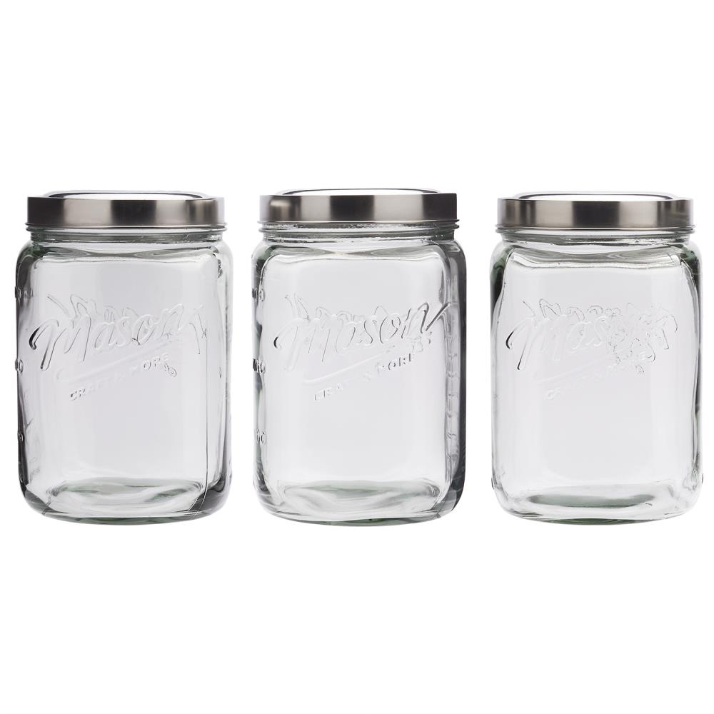 Mason Craft & More 3 Piece Glass Canister Set in the Food Storage 