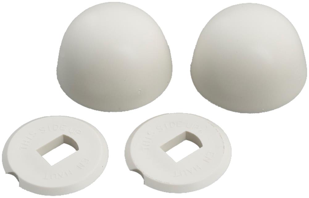 Set of 2 Almond Toilet Bolt Caps ~ New 
