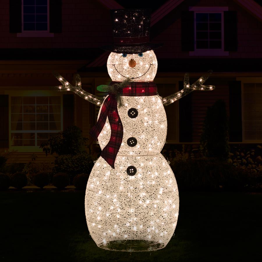 Holiday Living 6in Snowman Sculpture with White Incandescent Lights in