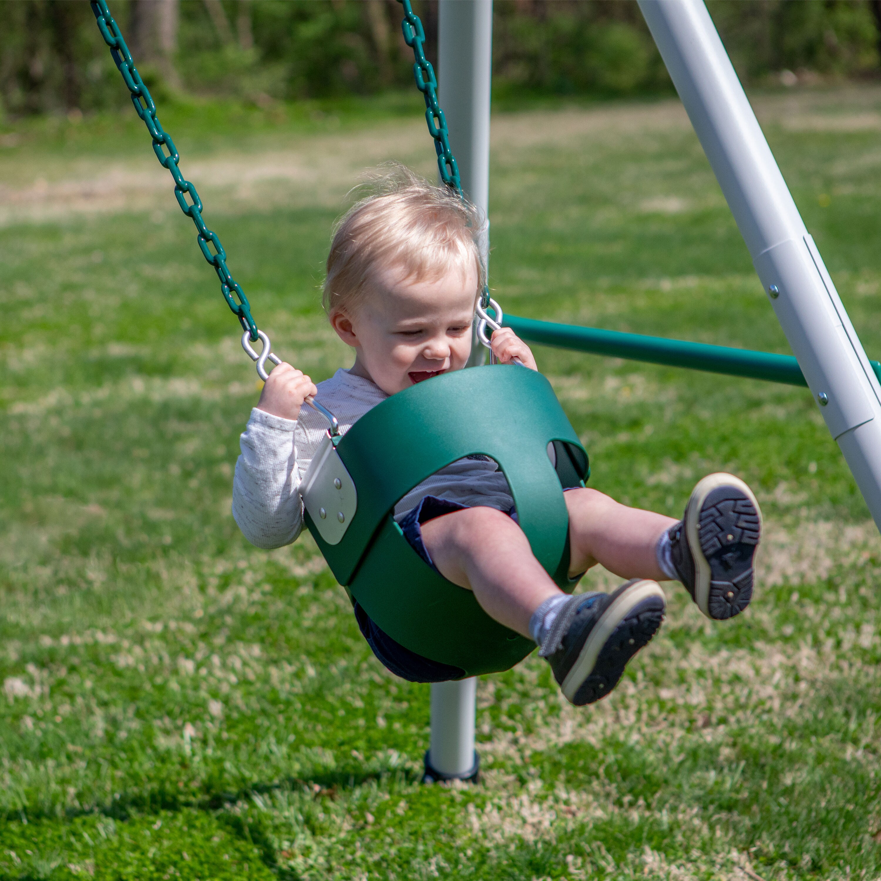 Baby Seat Full Bucket Swing Toddler Play Outdoor Little Set Playground Swing Set 