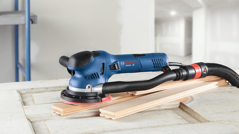 Carpentry Bosch Power Tools Corded Electric Orbital Sander Aggressive Turbo for Woodworking features Two Sanding Modes: Random Orbit 7.5 Amp Polishing 6 Disc Size Polisher GET75-6N 