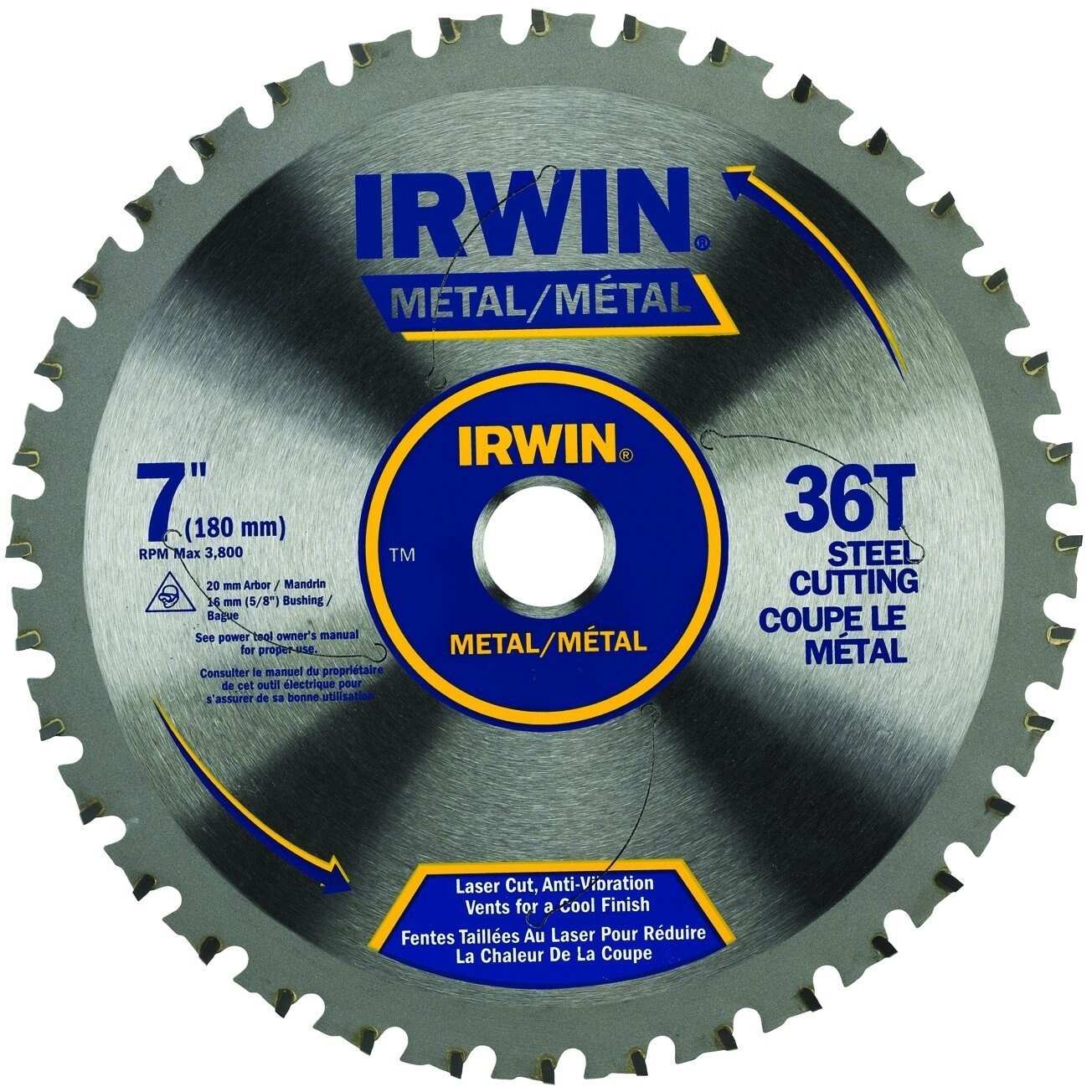 IRWIN 10" 36 tooth 5/8" IRWIN  carbide tipped wood cutting 