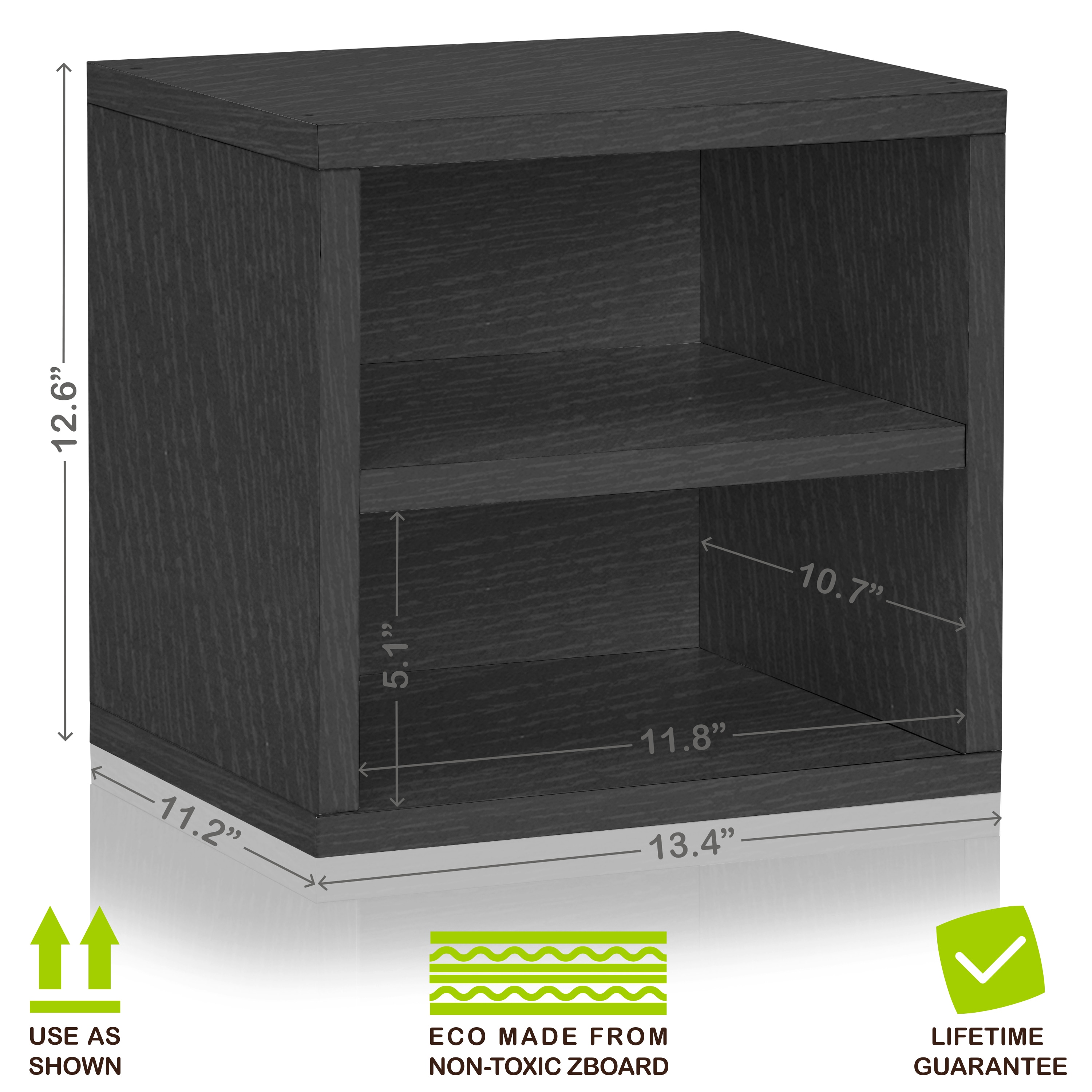 Way Basics 11.2 L x 13.4 W x 12.8 H Eco Stackable Storage Cube and Cubby Organizer Tool-Free Assembly and Uniquely Crafted from Sustainable Non Toxic zBoard paperboard Blue