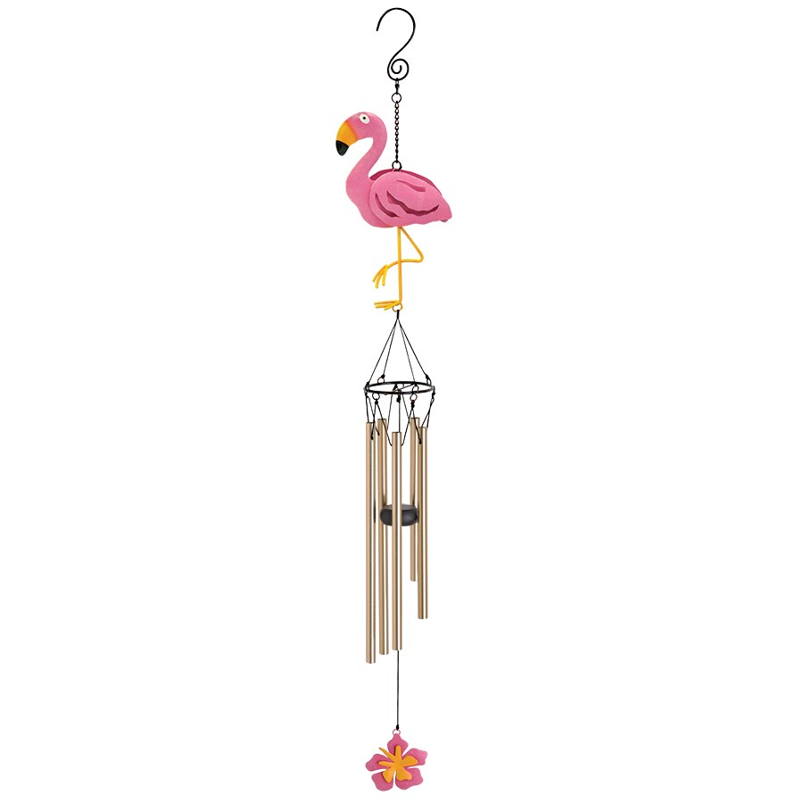 Metal Flamingo Wind Chimes Hanging Ornments for Home Garden Decor-Hat 
