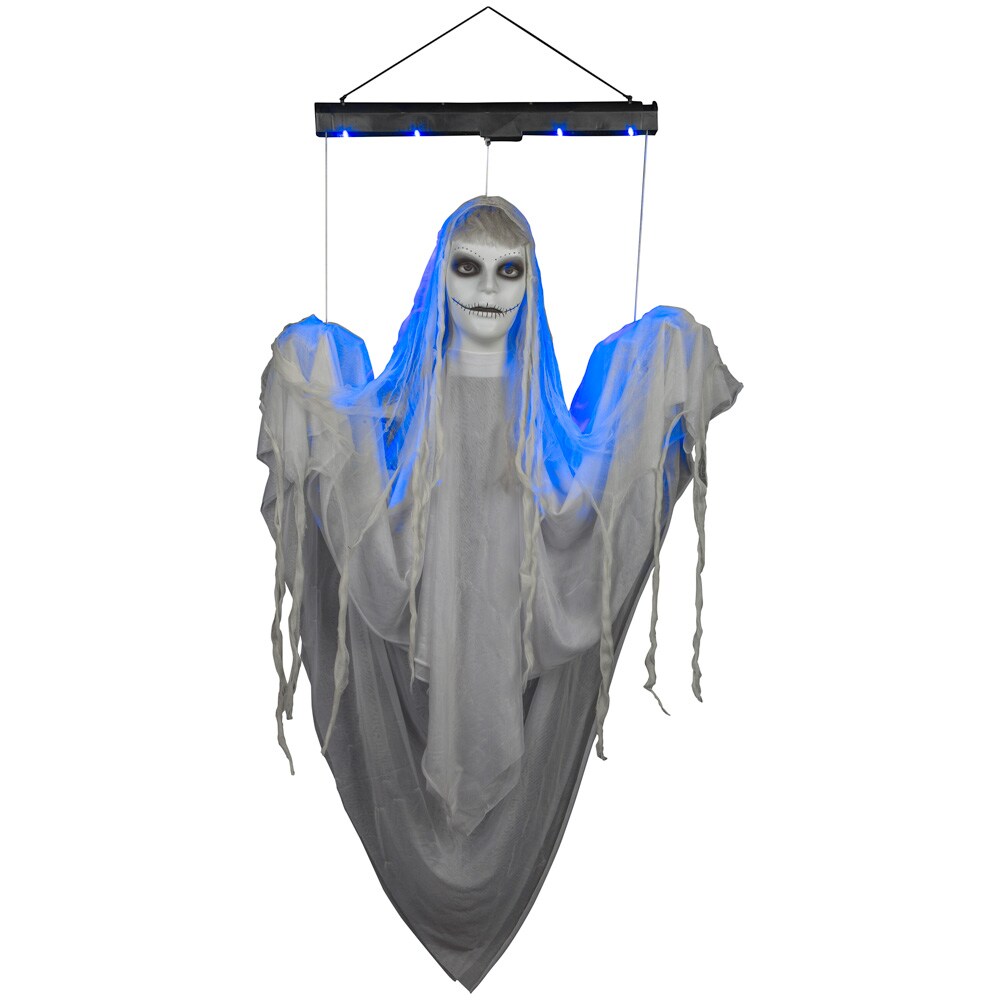 US HANGING GHOST LIGHT UP MOVING WITH SOUND HALLOWEEN PROPS PARTY DECORATION 