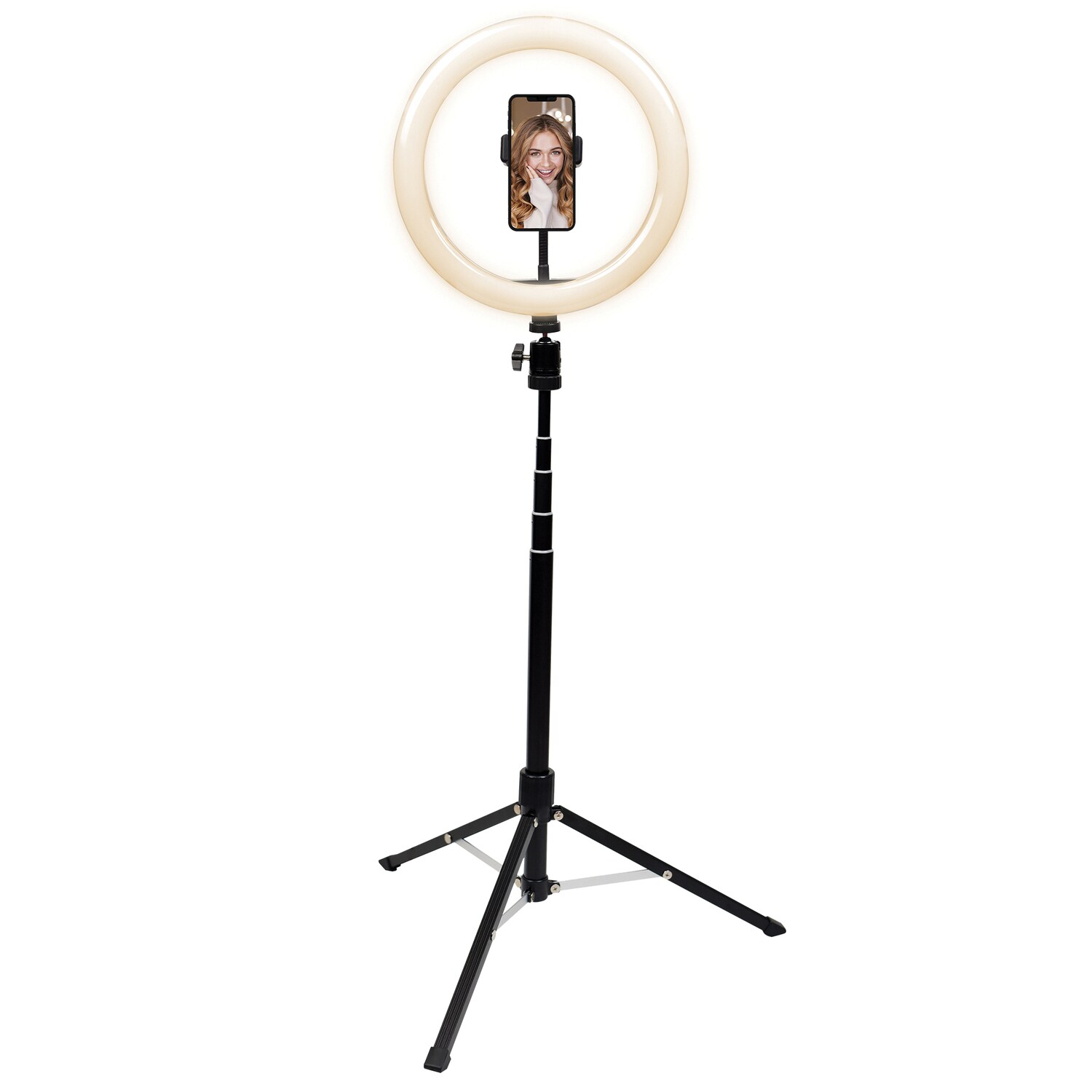 R CYGNETT CY3442VCSLR V-Pro 10-Inch Ring Light with Tripod and Bluetooth Remote 