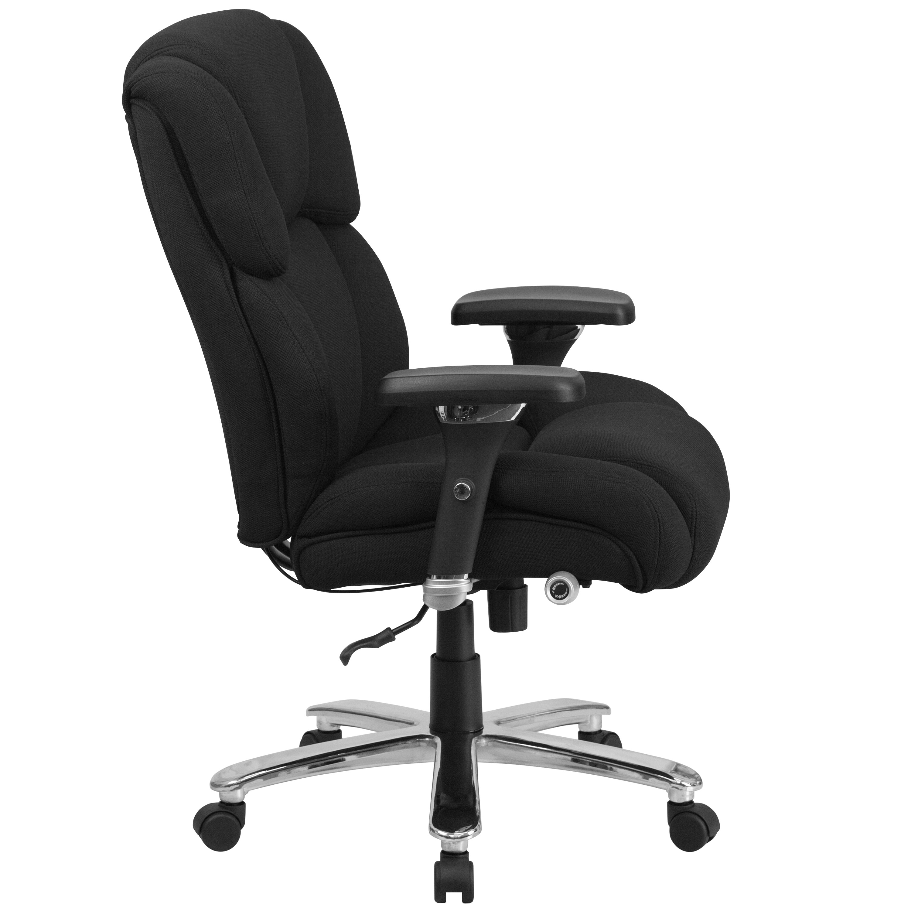 Executive Office Chair Wide Padded Seat High Back Swivel Adjustable White Black 