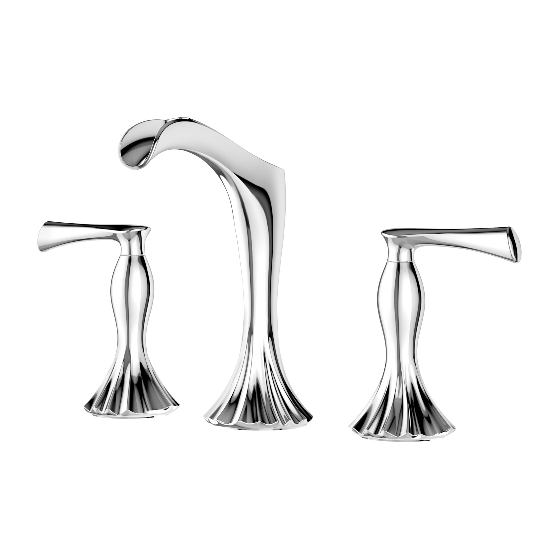 Pfister Rhen Polished Chrome 2-handle Widespread WaterSense Low-arc  Bathroom Sink Faucet with Drain