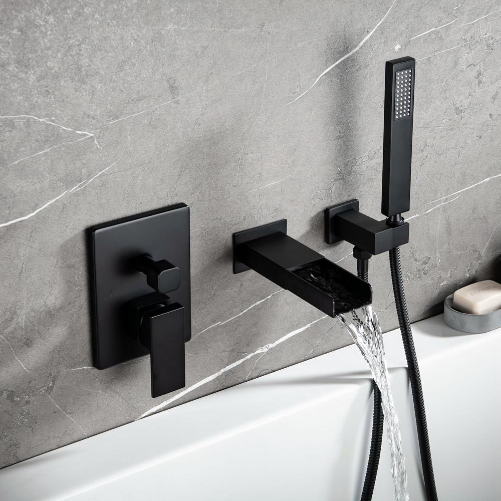 Matte Black 1Handle Commercial/Residential WallMount Bathtub Faucet