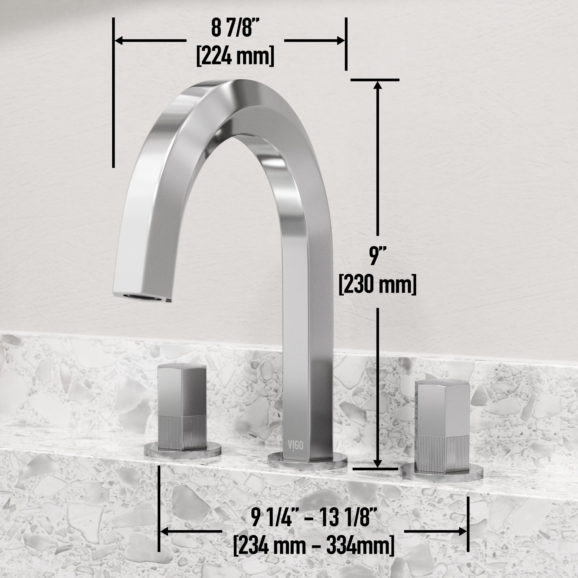 VIGO Hart Chrome 2-handle Single Hole WaterSense Low-arc Bathroom Sink Faucet