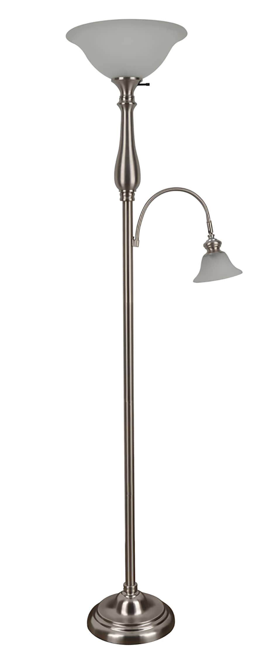 brushed nickel reading floor lamp