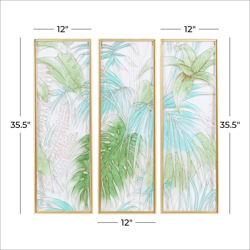 Grayson Lane 11.88-in W x 35.5-in H Glass Floral and Botanical Floral Wall  Accent