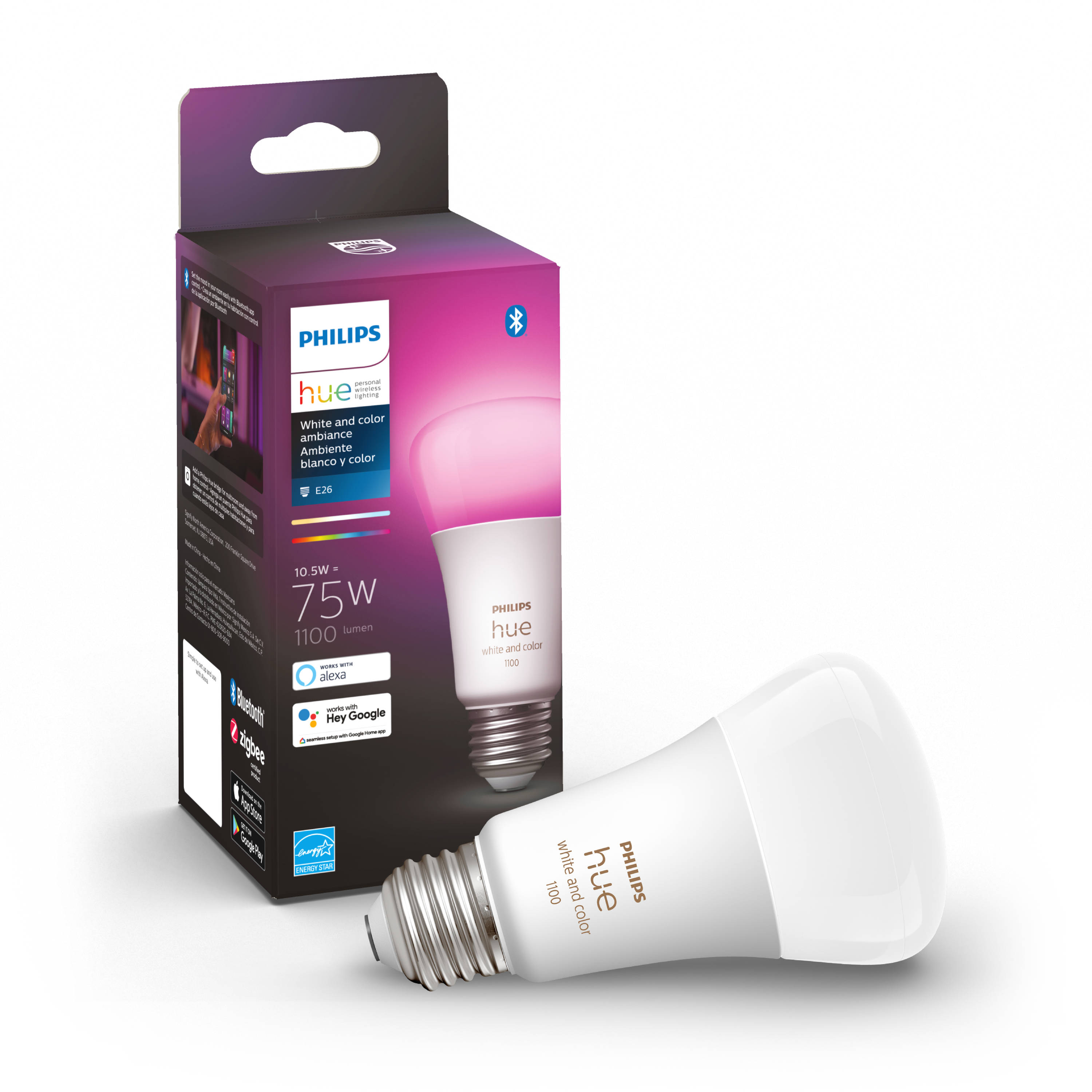 infinite lanthanum Recall Philips Philips Hue 75-Watt EQ A19 Full Color Dimmable Smart LED Light Bulb  in the General Purpose LED Light Bulbs department at Lowes.com