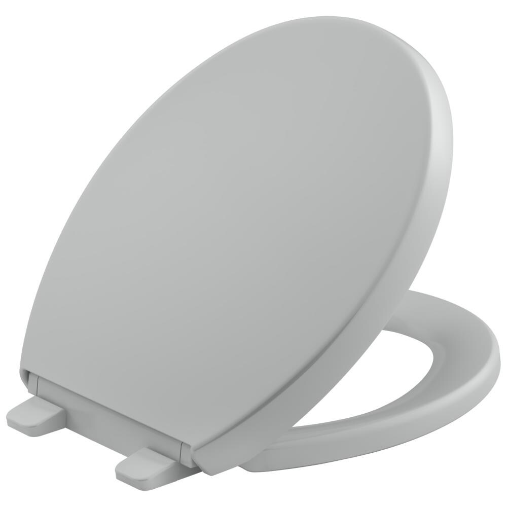 Elongated Toilet Seat Closed Front Grip Tight Slow Close Lid Cover Thunder Grey 