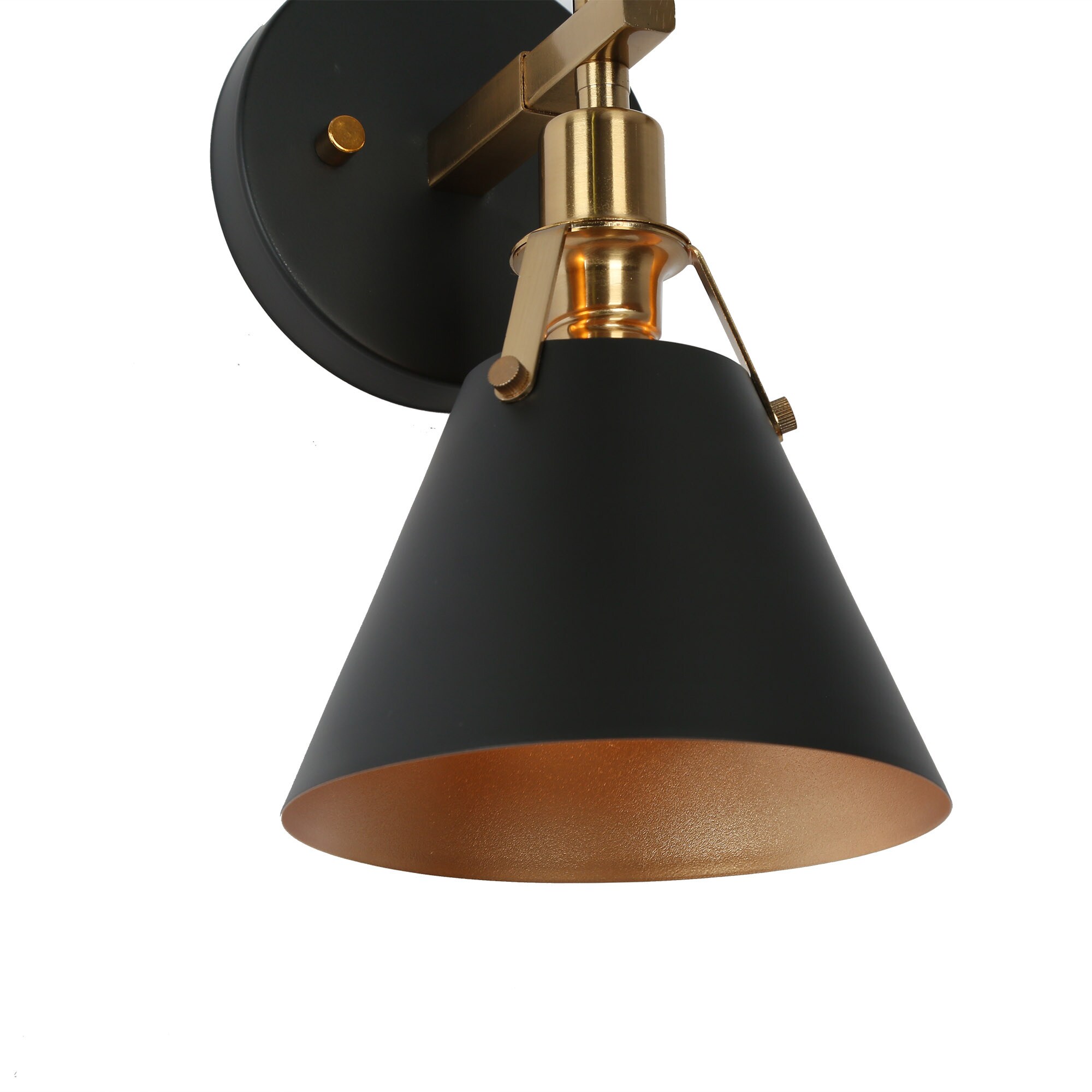 light dimmable black/antique gold armed sconce Eastman 1