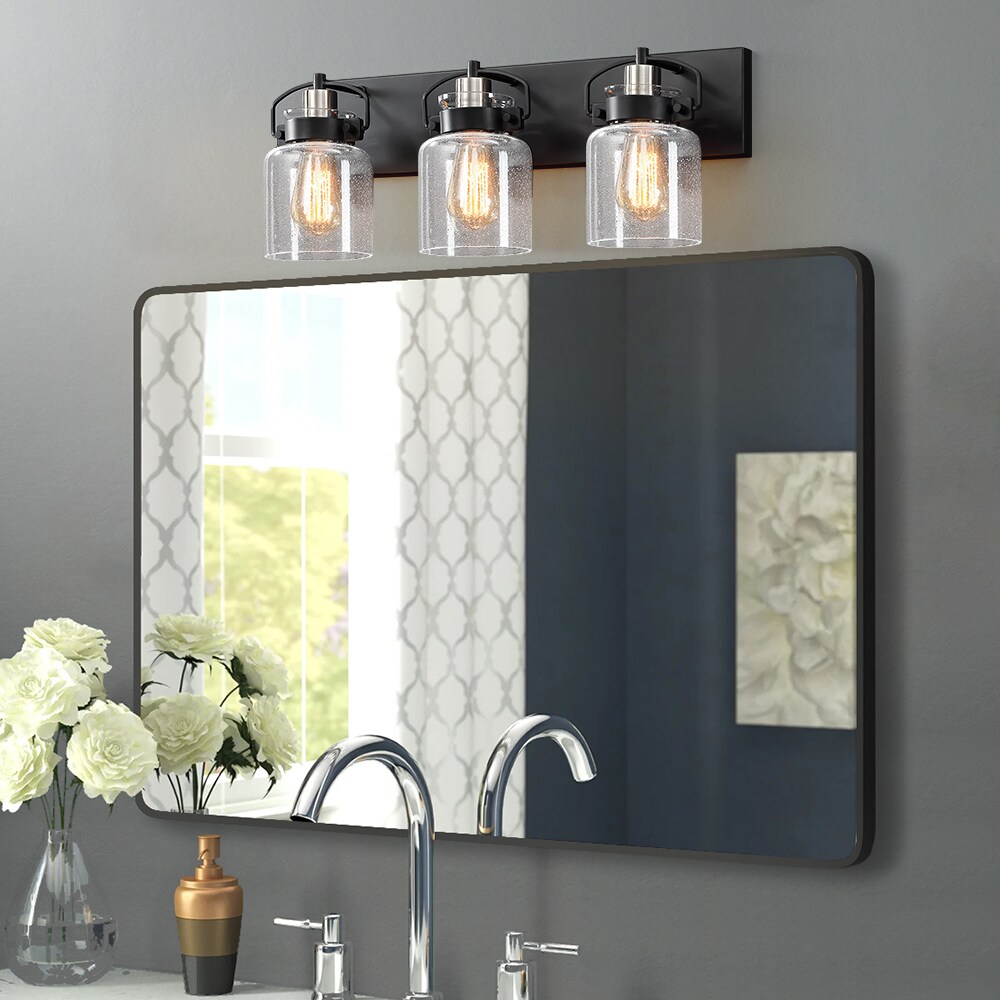 True Fine Gwynn 24in 3Light Black LED Vintage Vanity Light in the