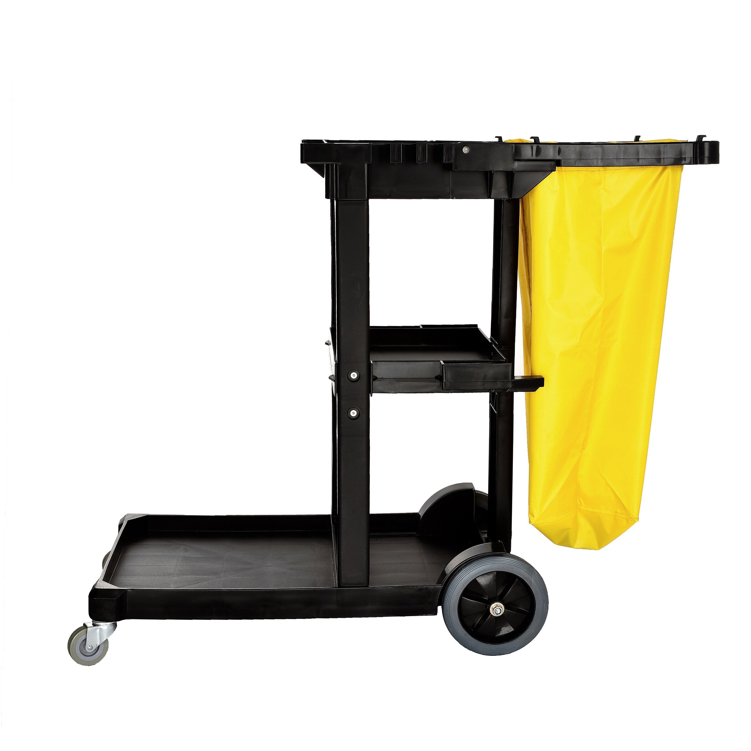 Janitorial Platform Cart 3 Shelf Cleaning PVC With Yellow Vinyl Bag Commercial for sale online 