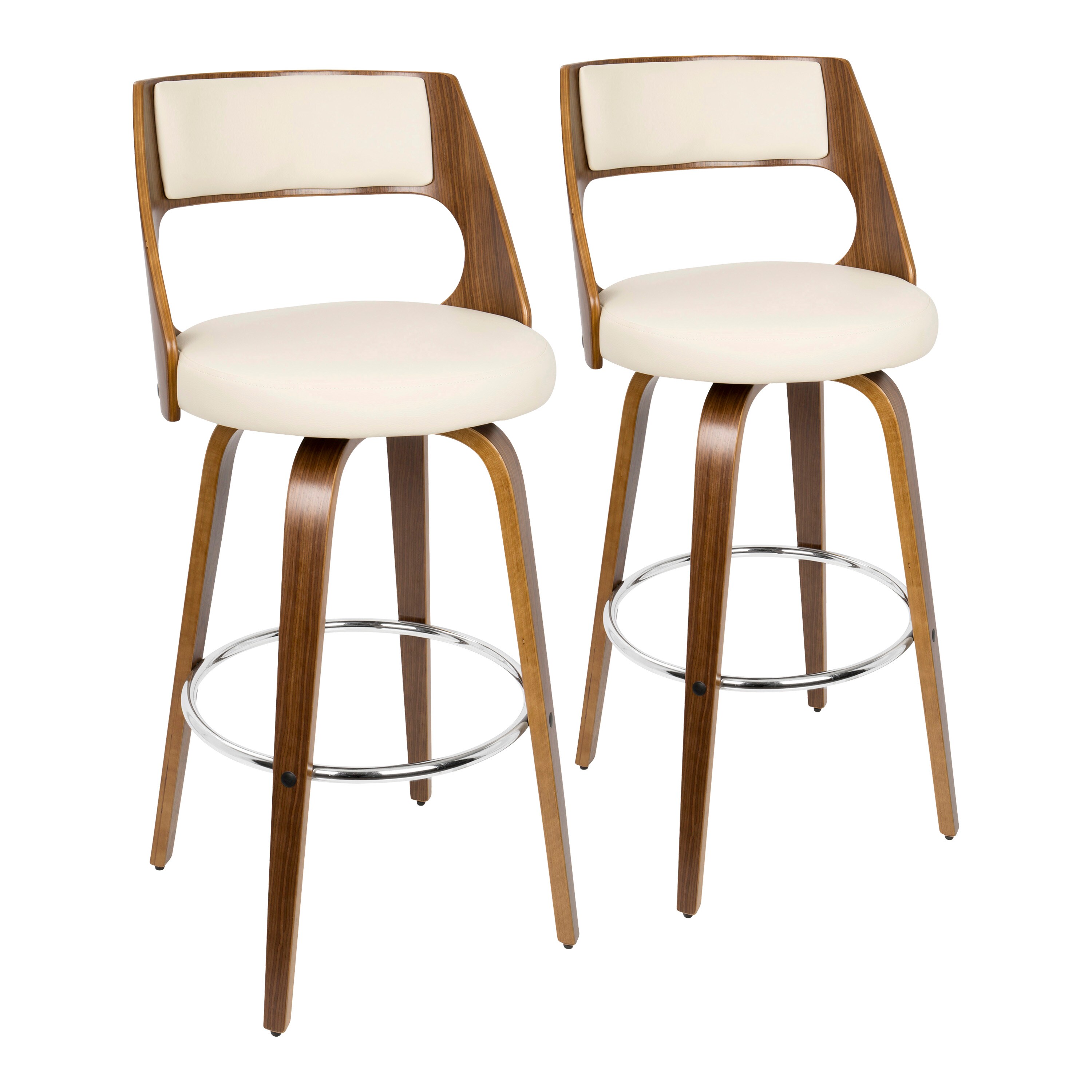 cream leather barstool