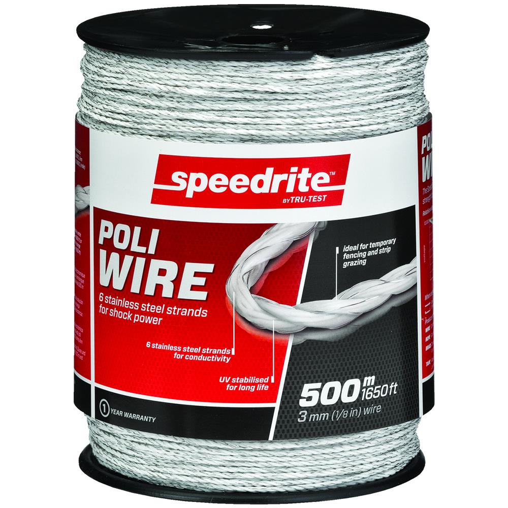 Poly Electric Fence Wire 500m x 3mm 9 Strand Electric Fence Wire x 2 Rolls AKO 
