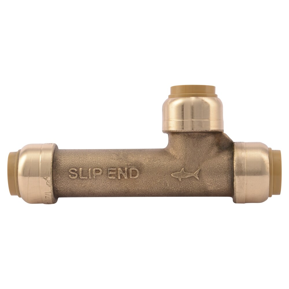 1/2" x 1/2" x 3/4" Sharkbite Style Push-Fit 25 Push to Connect LF Brass Tees 