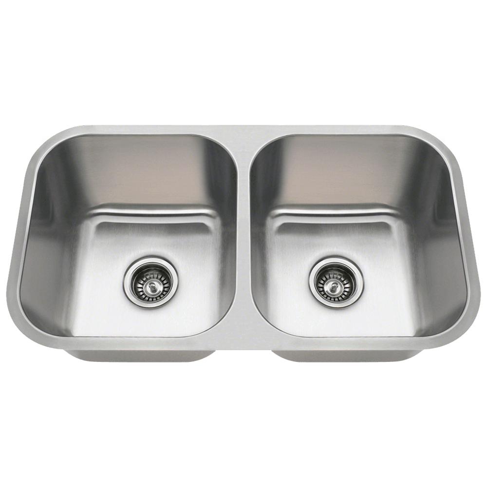 MR Direct Undermount 32.25-in x 18-in Stainless Steel Double Equal Bowl Stainless Steel Kitchen Sink